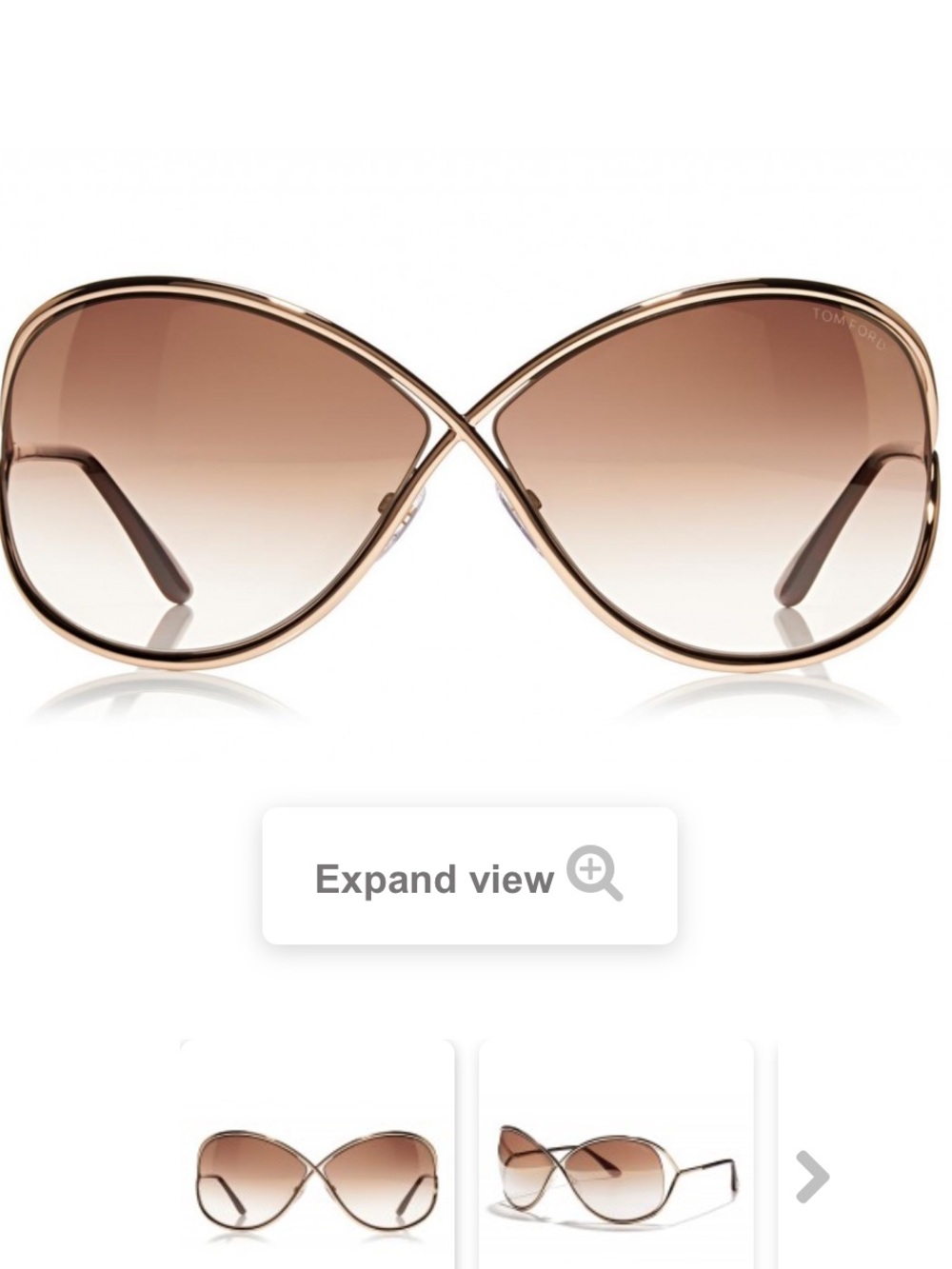 Tom Ford Oversized Sunglasses in brown/ Gold Gradient
